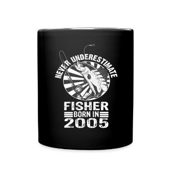 Never Underestimate Fisher born 2005 - Full Colour Mug - black - Front