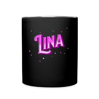 Lina Namen personalisiert - Tasse einfarbig - Schwarz - Vorne