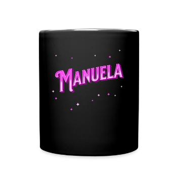Manuela Namen personalisiert - Tasse einfarbig - Schwarz - Vorne