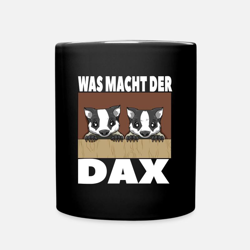 Was macht der Dachs Börse Aktien - Tasse einfarbig - Schwarz