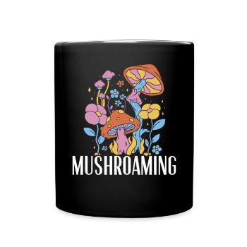 Mushroaming Mushroom Mycology Morel Hunting - Full Colour Mug - black - Front