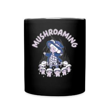 Mushroaming Mushroom Mycology Morel Hunting - Full Colour Mug - black - Front