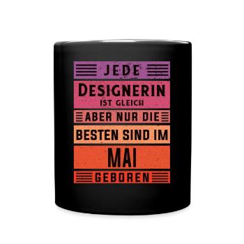 Illustrator Geburtstag Mai geboren Designerin - Tasse einfarbig - Schwarz - Vorne