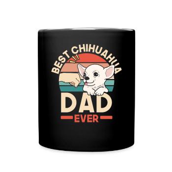 Best Chihuahua Dad Ever Dog Owner Puppy Lover Paw - Full Colour Mug - black - Front