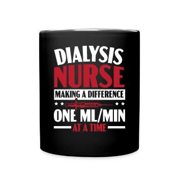 Une infirmière en dialyse fait une différence médicale - Mug uni - noir - Devant
