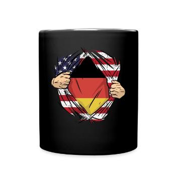American Growm mit super deutschem Blut in mir für - Tasse einfarbig - Schwarz - Vorne