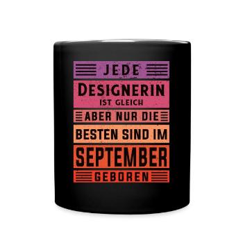 Illustrator Geburtstag September geboren - Tasse einfarbig - Schwarz - Vorne