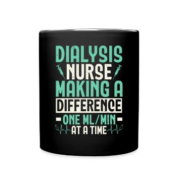 Une infirmière en dialyse fait une différence médicale - Mug uni - noir - Devant