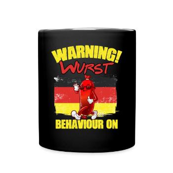 Funny German sausage sausage humor for a - Full Colour Mug - black - Front