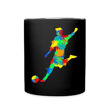 Fußball Fußballer Jungen Kinder - Tasse einfarbig - Schwarz - Vorne