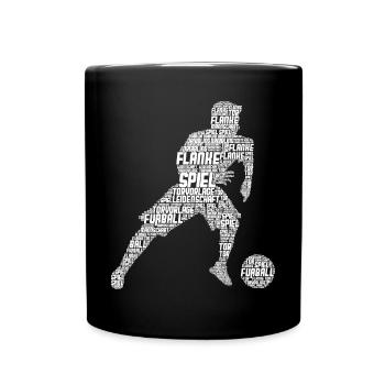 Fußball Fußballer Kinder Jungen Männer - Tasse einfarbig - Schwarz - Vorne