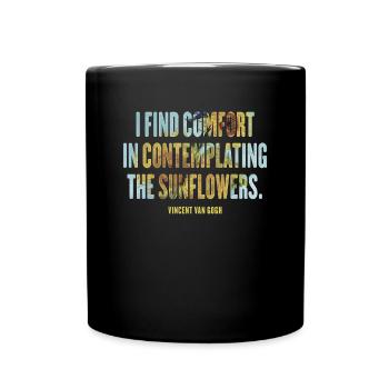 Sunflower Art Quote by Van Gogh Design - Full Colour Mug - black - Front