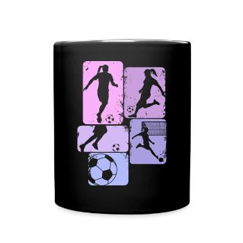 Soccer Girls Footballer Women - Full Colour Mug - black - Front