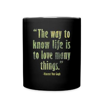 Positive Art Quote by Van Gogh Design - Full Colour Mug - black - Front