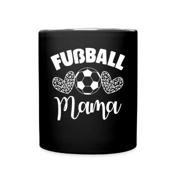 Fußball Mama - Tasse einfarbig - Schwarz - Vorne
