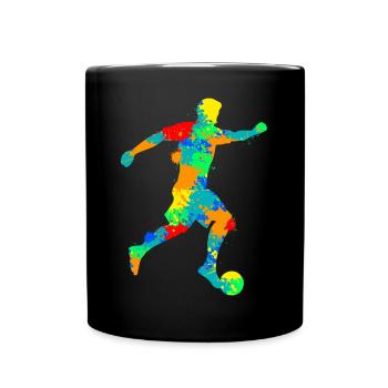 Fußballer Fußball Jungen Kinder - Tasse einfarbig - Schwarz - Vorne