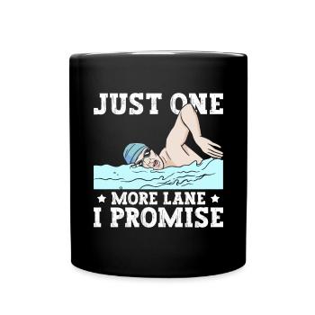 Shimmer Swimming Just One More Lane I Promise - Full Colour Mug - black - Front