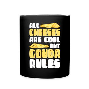 Gouda fromage | Fromages amateurs de fromages cadeau - Mug uni - noir - Devant