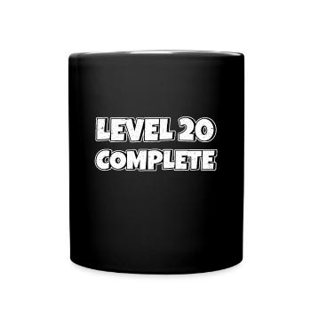Level 20 Complete Geburtstagsgeschenk 20 Jahre - Tasse einfarbig - Schwarz - Vorne
