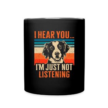 French Brittany Spaniel Epagneul Breton Geschenk - Tasse einfarbig - Schwarz - Vorne