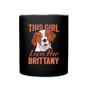 Français Bretagne Épagneul Epagneul Breton Cadeau - Mug uni - noir - Devant