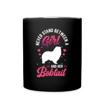 Fille avec Bobtail Old English Sheepdog - Mug uni - noir - Devant
