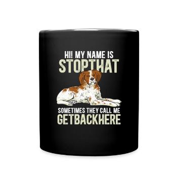 French Brittany Spaniel Epagneul Breton Gift - Full Colour Mug - black - Front