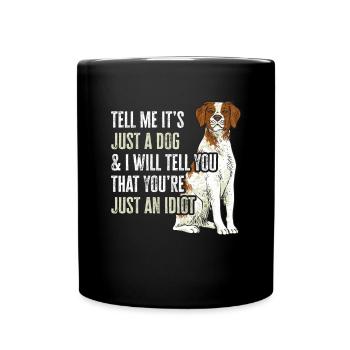 French Brittany Spaniel Epagneul Breton Geschenk - Tasse einfarbig - Schwarz - Vorne