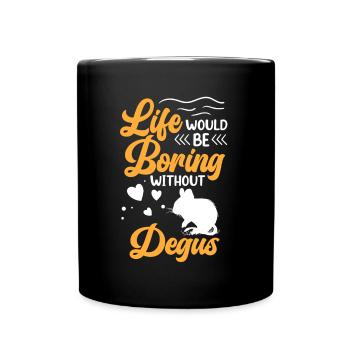 Boring without Degu rodent jump rat - Full Colour Mug - black - Front