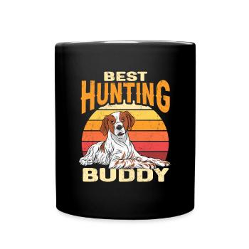 French Brittany Spaniel Epagneul Breton Geschenk - Tasse einfarbig - Schwarz - Vorne