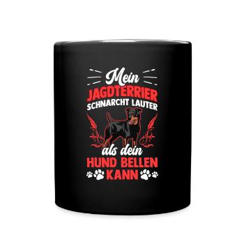 Jagdterrier schnarcht lauter Deutscher Jagdterrier - Tasse einfarbig - Schwarz - Vorne