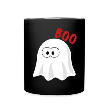 Boo Gespenst | Geist, Halloween, Halloweenparty - Tasse einfarbig - Schwarz - Vorne