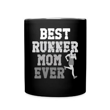 Coureur de course à pied Demi-marathon Maman - Mug uni - noir - Devant