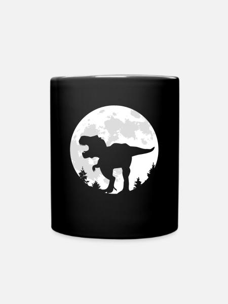 Mond Dinosaurier Dino Shirt Geschenk - Tasse einfarbig - Schwarz