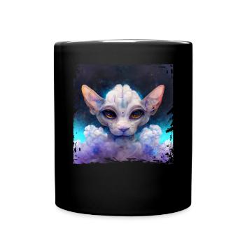 Sphinx Cat Occult Helestial Space Hexerei - Tasse einfarbig - Schwarz - Vorne