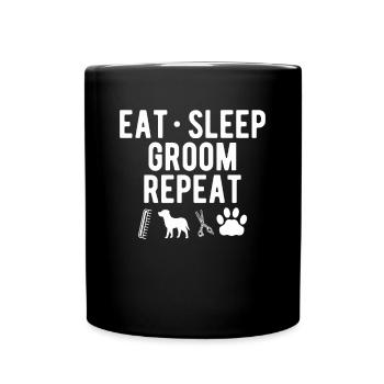 Manger Sommeil Groom Repeat Shirt Chien Coiffeur - Mug uni - noir - Devant
