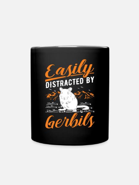 Facilement distrait par Gerbilles Rennratte Gerbille - Mug uni - noir