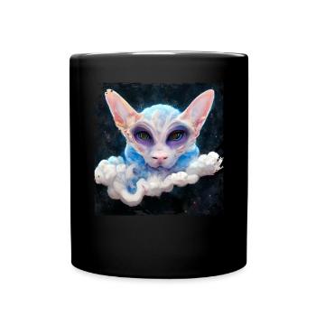 Sphinx Cat Occult Helestial Space Hexerei - Tasse einfarbig - Schwarz - Vorne