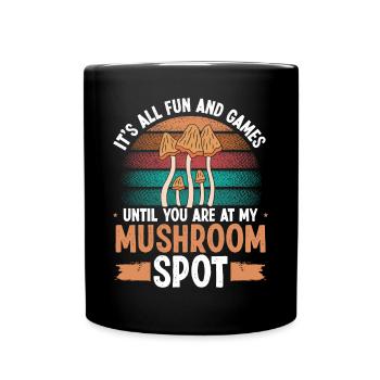 Mushroom Collecting Mushroom Spot Funny Shroom - Tasse einfarbig - Schwarz - Vorne