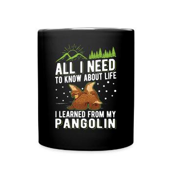 Pangolin Geschenk Schuppentier - Tasse einfarbig - Schwarz - Vorne