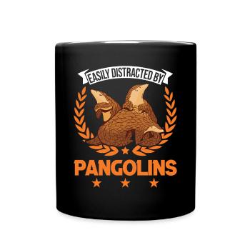 Facilement distrait par les Pangolins - Mug uni - noir - Devant