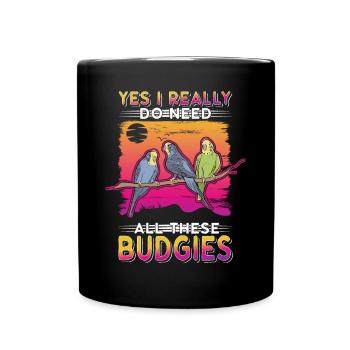 Budgerigar Gift Welli cockatiel - Full Colour Mug - black - Front