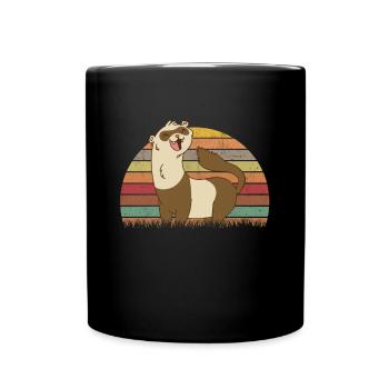 Ferret Retro Weasel Vintage - Mug uni - noir - Devant