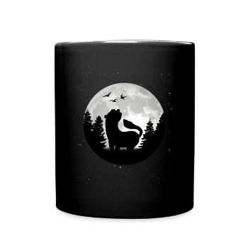 Frettchen Mond Ferret Wiesel - Tasse einfarbig - Schwarz - Vorne