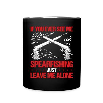 Spearfisher Just leave me alone Apnoe Diver - Tasse einfarbig - Schwarz - Vorne