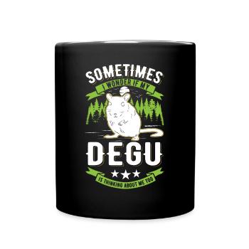 Degu owner shrub rat forest degu - Full Colour Mug - black - Front