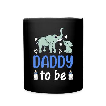 New Daddy Paternity New Dad - Elephant Daddy To Be - Tasse einfarbig - Schwarz - Vorne