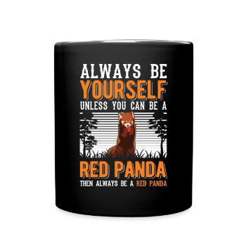 Roter Panda Geschenk Red Panda - Tasse einfarbig - Schwarz - Vorne