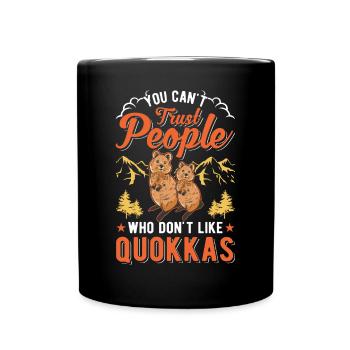 Quokka Gift Short-tailed Kangaroo - Full Colour Mug - black - Front