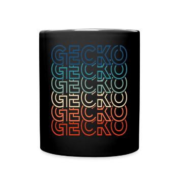 Vintage Reptil 80er Jahre Retro Gecko Text Eidechse Besitzer - Tasse einfarbig - Schwarz - Vorne